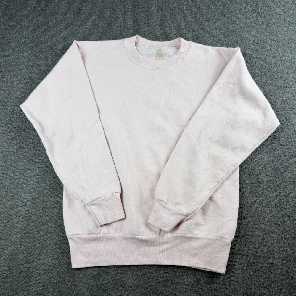 Unbranded Vintage Sweatshirt Unisex Small Pink Crewneck Fleece Pullover Solid
